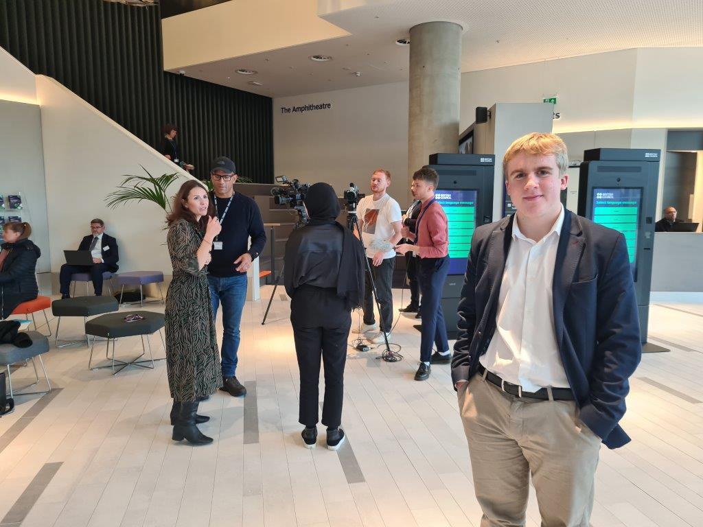 Sixth Form students on the news in COP27 Climate Negotiation Simulation